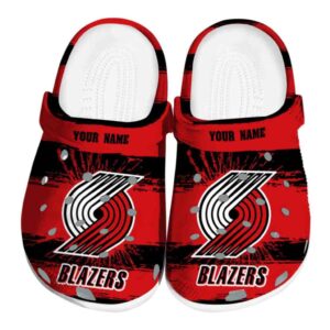 custom portland trail blazers paint splatter graphics clog best selling