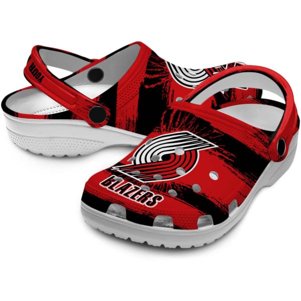 custom portland trail blazers paint splatter graphics clog high quality