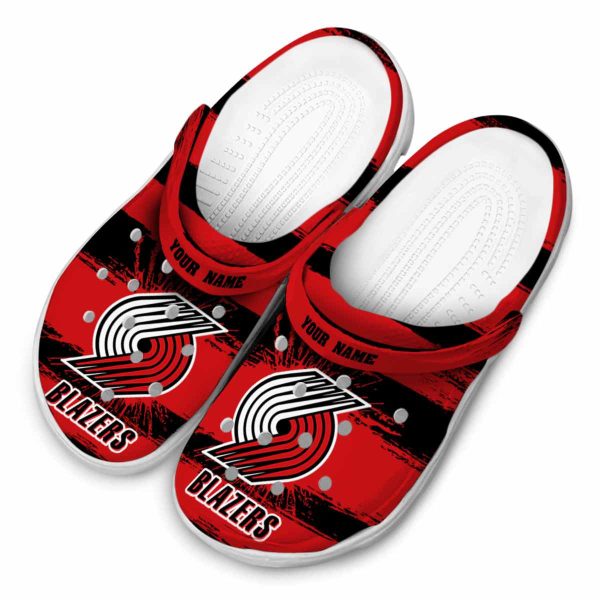 custom portland trail blazers paint splatter graphics clog latest model