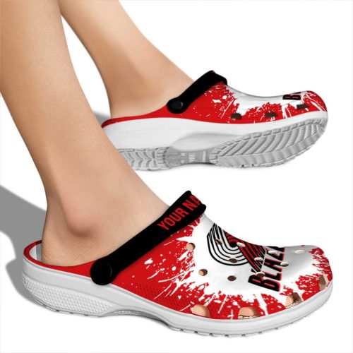 custom portland trail blazers splash art clog fashion forward
