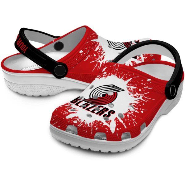 custom portland trail blazers splash art clog high quality