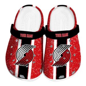 custom portland trail blazers vertical stripes clog best selling