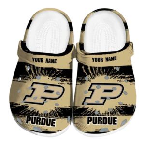 custom purdue boilermakers paint splatter graphics clog best selling