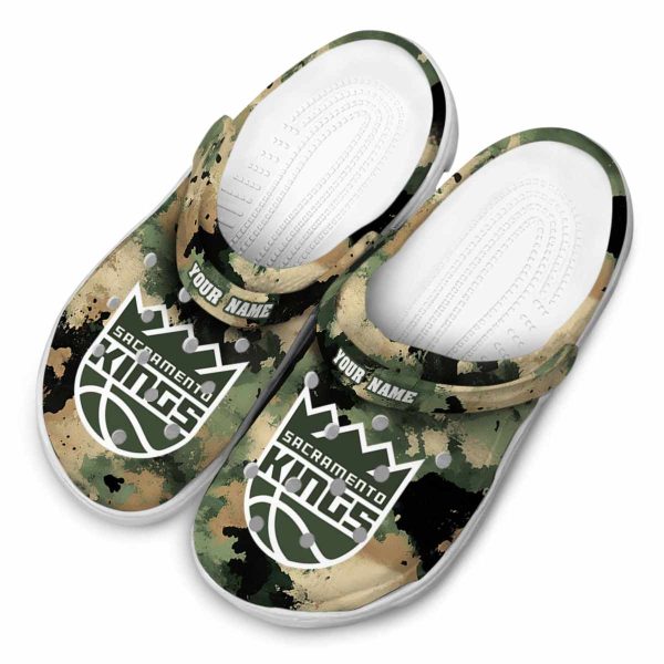 custom sacramento kings camouflage craze clog latest model