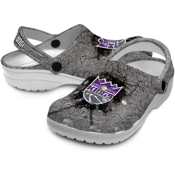 custom sacramento kings cracked ground texture clog high quality