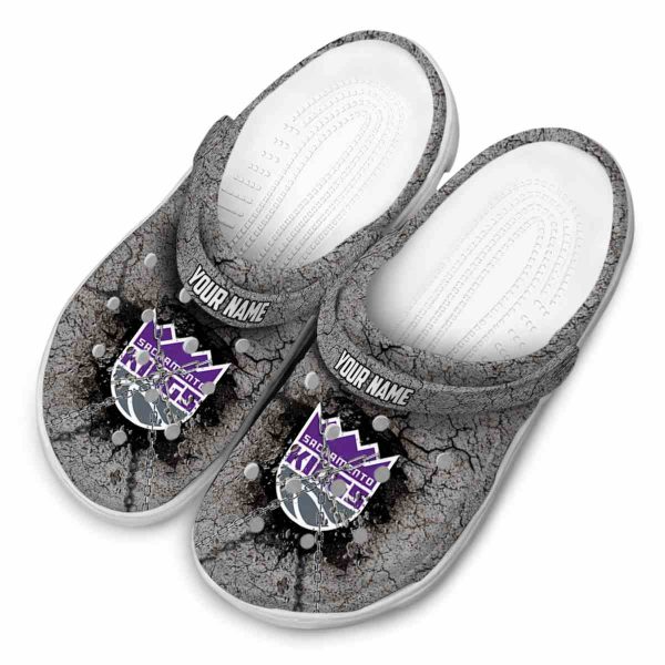 custom sacramento kings cracked ground texture clog latest model