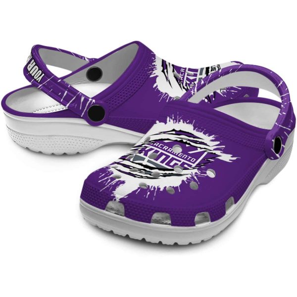 custom sacramento kings splash motif background clog high quality