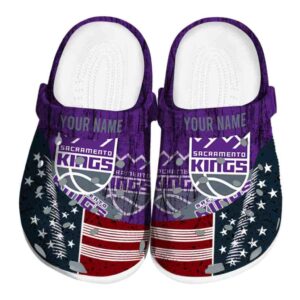 custom sacramento kings star spangled side pattern clog best selling
