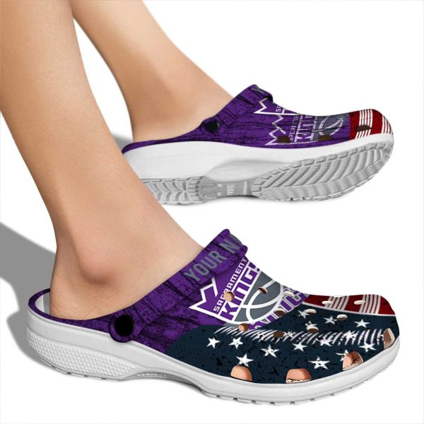 custom sacramento kings star spangled side pattern clog fashion forward
