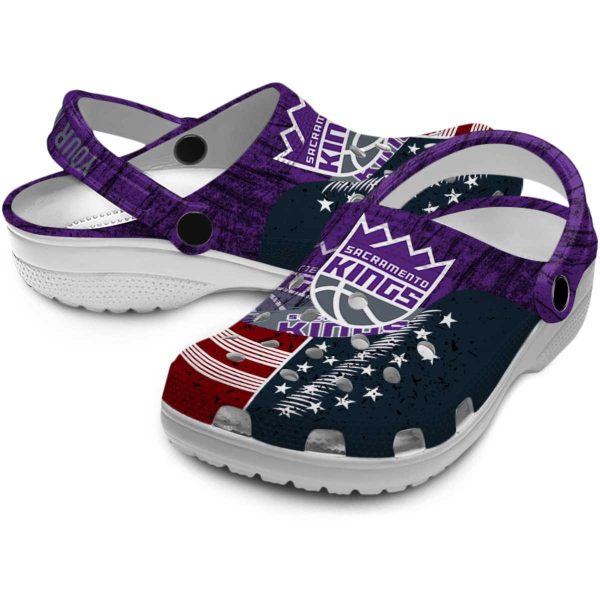 custom sacramento kings star spangled side pattern clog high quality