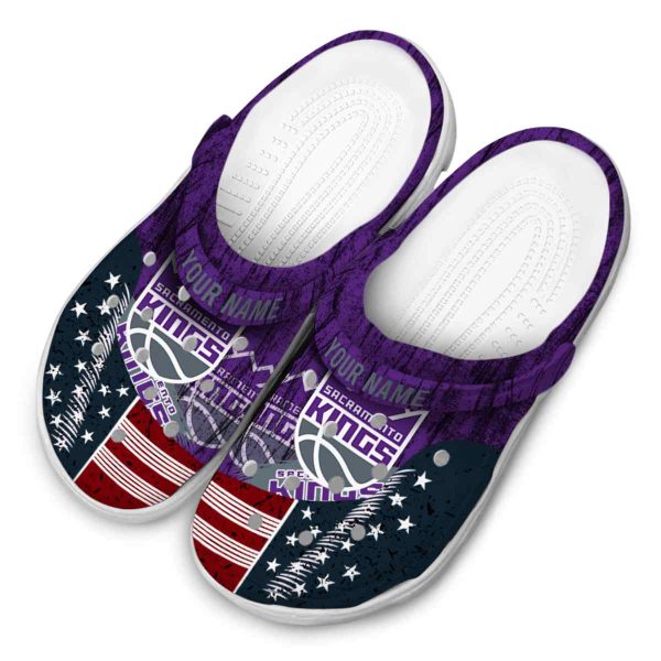 custom sacramento kings star spangled side pattern clog latest model