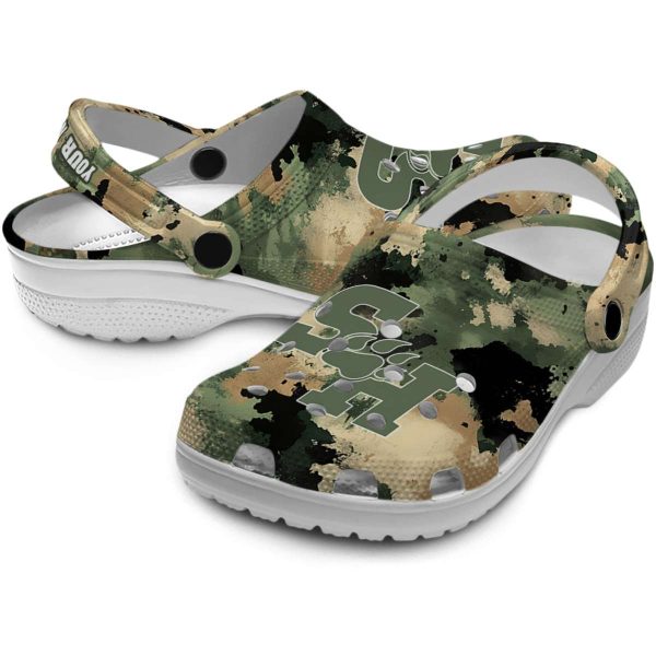 custom sam houston bearkats camouflage craze clog high quality