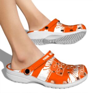 custom sam houston bearkats paint splatter graphics clog fashion forward