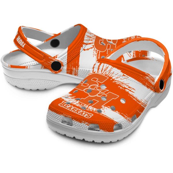 custom sam houston bearkats paint splatter graphics clog high quality