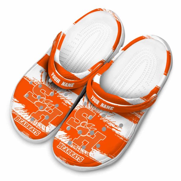 custom sam houston bearkats paint splatter graphics clog latest model