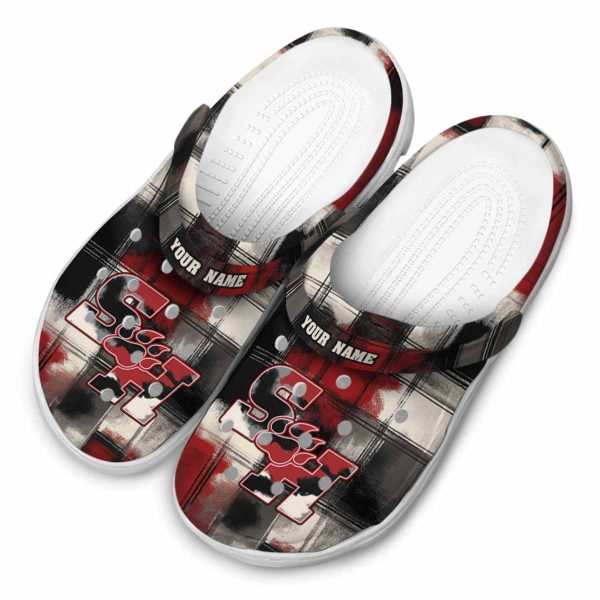 custom sam houston bearkats plaid fusion clog latest model