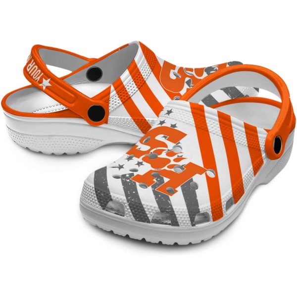 custom sam houston bearkats star spangled graphic clog high quality