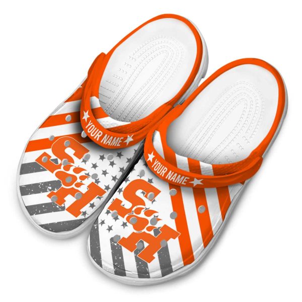 custom sam houston bearkats star spangled graphic clog latest model