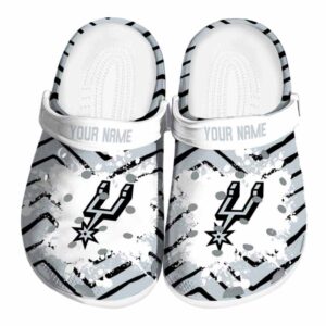 custom san antonio spurs zigzag paint burst clog best selling