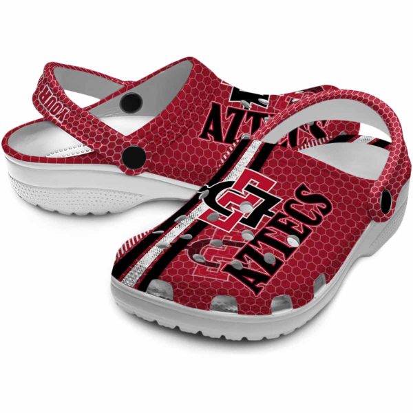 custom san diego state aztecs contrasting stripes clog high quality