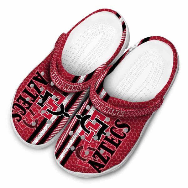 custom san diego state aztecs contrasting stripes clog latest model