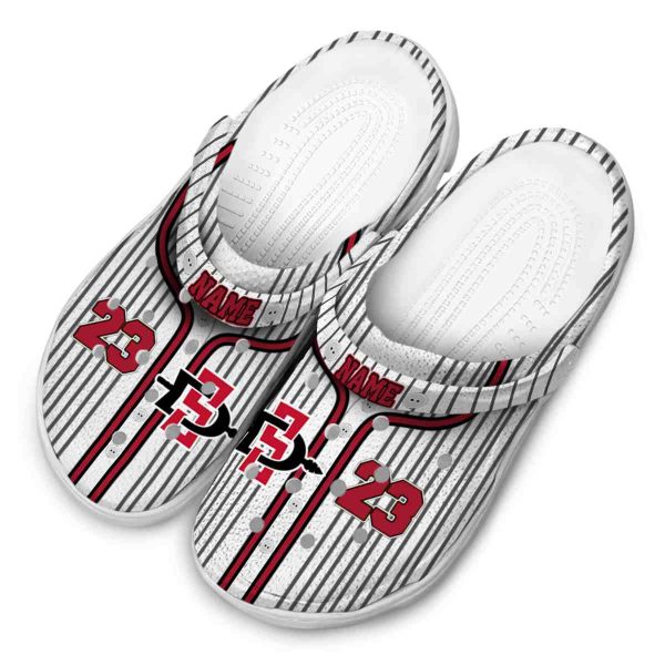 custom san diego state aztecs pinstripe pattern clog latest model