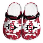 Custom San Diego State Aztecs Splatter Pattern Clog 1 custom san diego state aztecs splatter pattern clog best selling