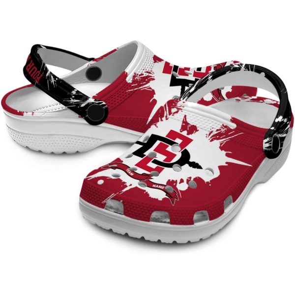 custom san diego state aztecs splatter pattern clog high quality