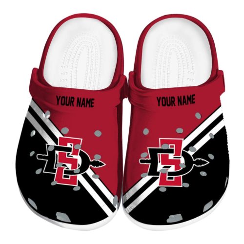 custom san diego state aztecs striped accents clog best selling
