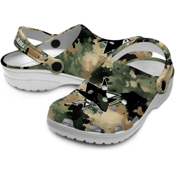 custom san jose sharks camouflage craze clog high quality