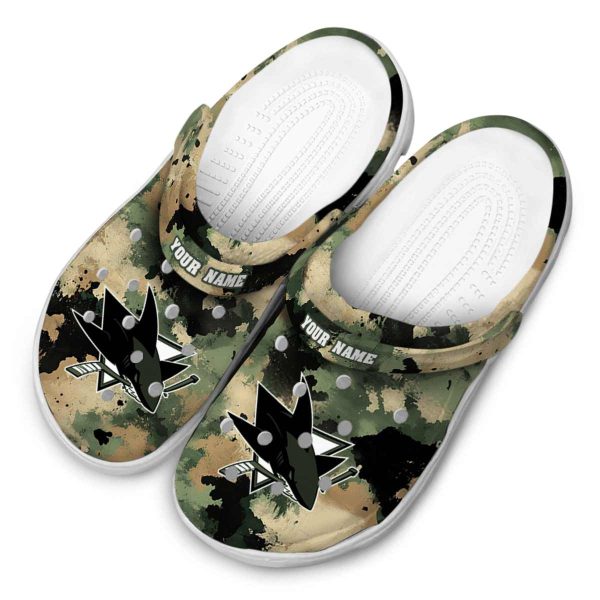 custom san jose sharks camouflage craze clog latest model