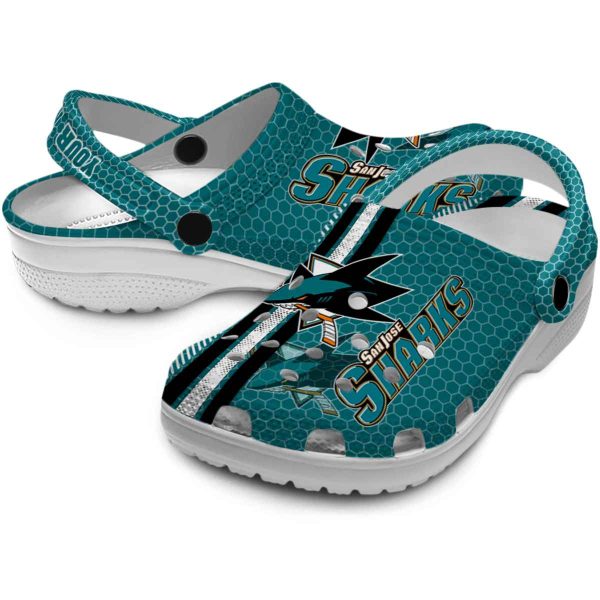 custom san jose sharks contrasting stripes clog high quality
