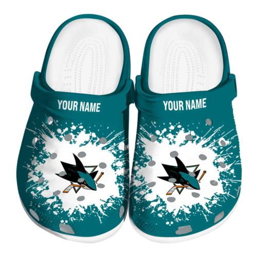 custom san jose sharks splatter background clog best selling