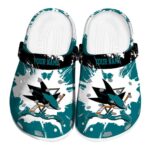 custom san jose sharks splatter pattern clog best selling