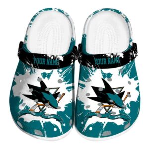 custom san jose sharks splatter pattern clog best selling