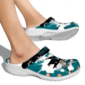 custom san jose sharks splatter pattern clog fashion forward