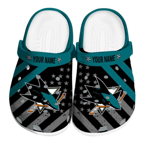 custom san jose sharks star spangled graphic clog best selling