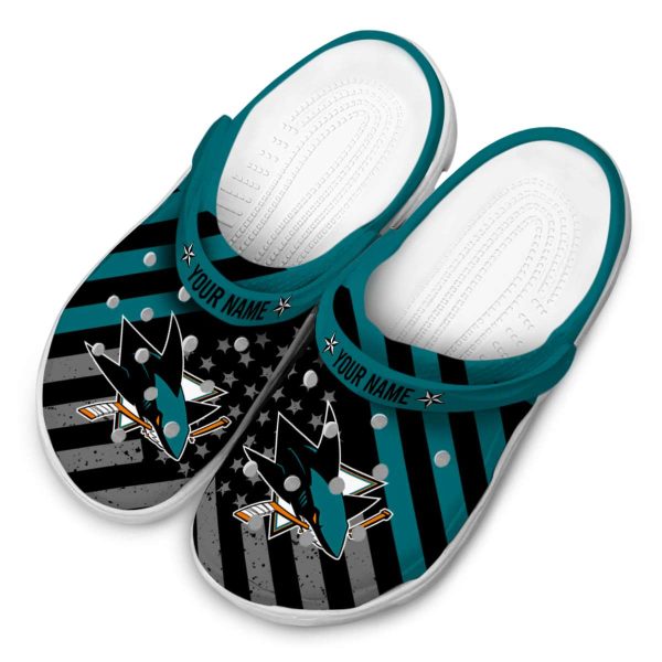 custom san jose sharks star spangled graphic clog latest model