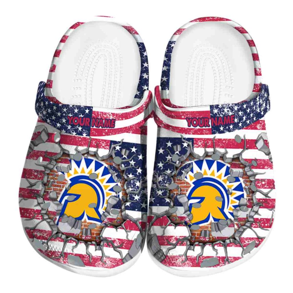 Custom San Jose State Spartans Freedom Splinter Clog - VivaCrocs