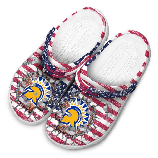 custom san jose state spartans freedom splinter clog latest model