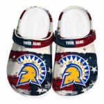 Custom San Jose State Spartans Patriotic Stripes Clog 1 custom san jose state spartans patriotic stripes clog best selling