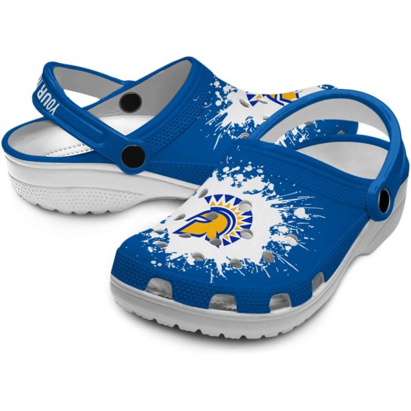 custom san jose state spartans splatter background clog high quality