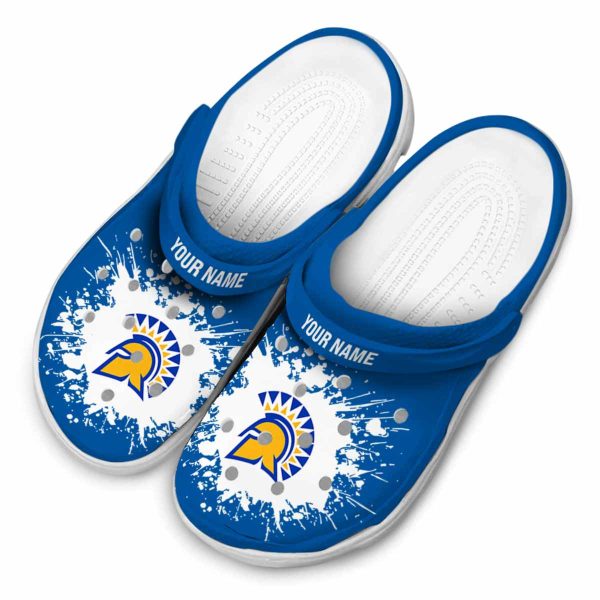 custom san jose state spartans splatter background clog latest model