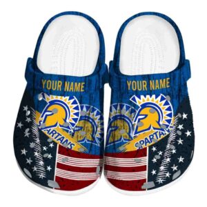 custom san jose state spartans star spangled side pattern clog best selling