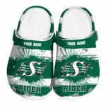 custom saskatchewan roughriders paint splatter graphics clog best selling