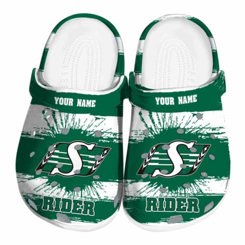 custom saskatchewan roughriders paint splatter graphics clog best selling