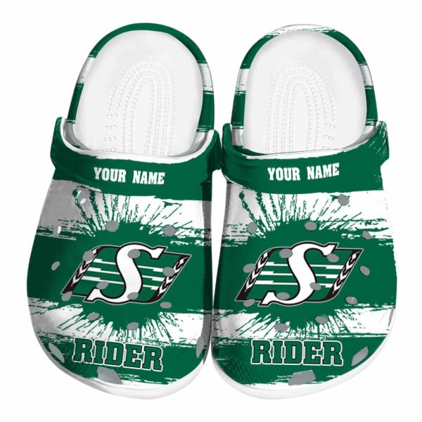 custom saskatchewan roughriders paint splatter graphics clog best selling