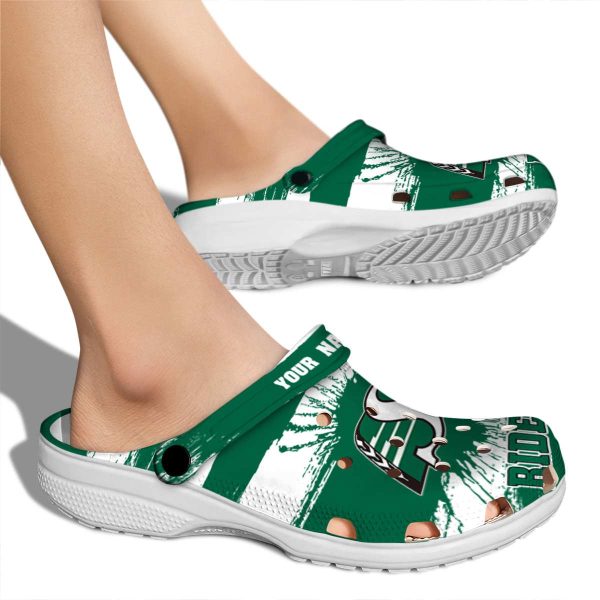 custom saskatchewan roughriders paint splatter graphics clog fashion forward