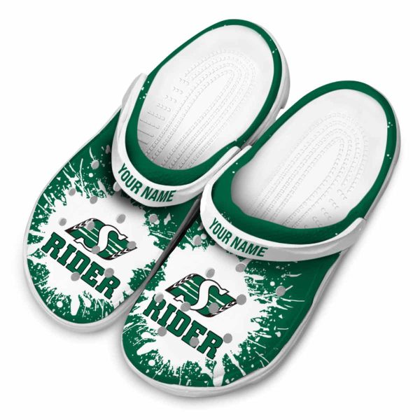 custom saskatchewan roughriders splash art clog latest model