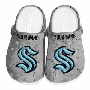 custom seattle kraken cracked texture clog best selling